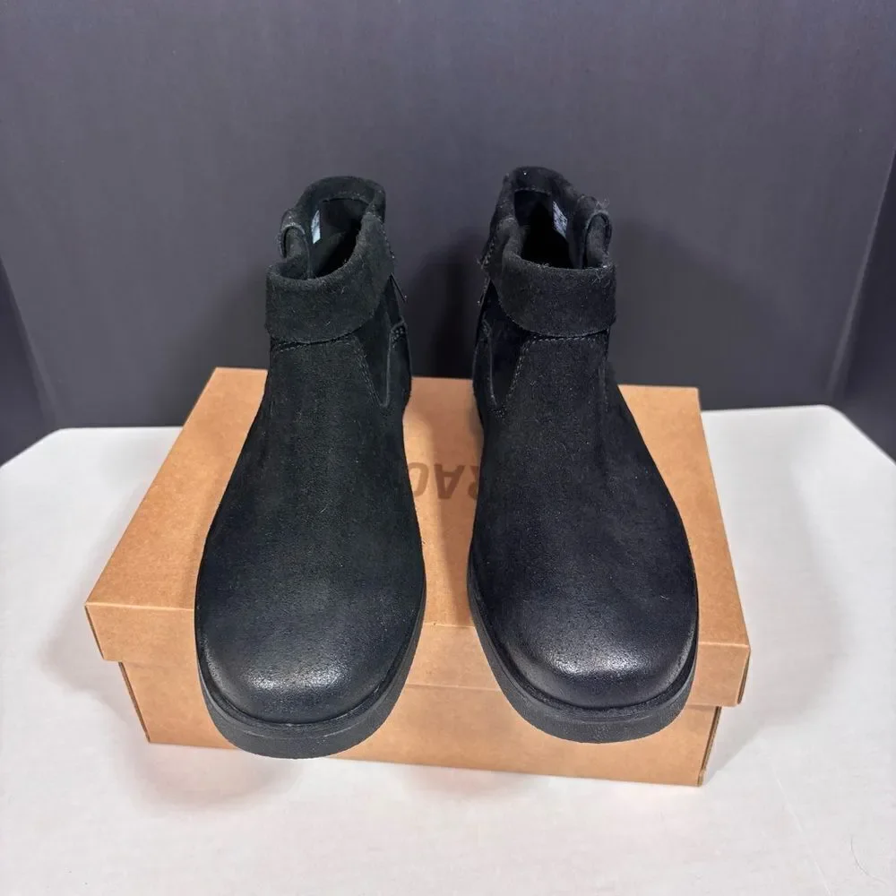 UGG Women’s Josefene Cuff Boot Black Suede Size 10 Excellent Condition